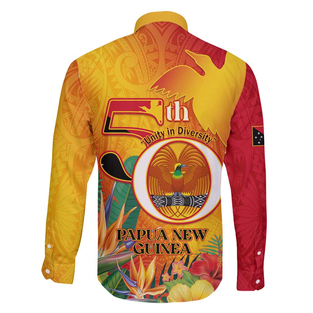 Papua New Guinea Independence Day Family Matching Long Sleeve Bodycon Dress and Hawaiian Shirt 50th Anniversary Unity in Diversity LT14 - Polynesian Pride