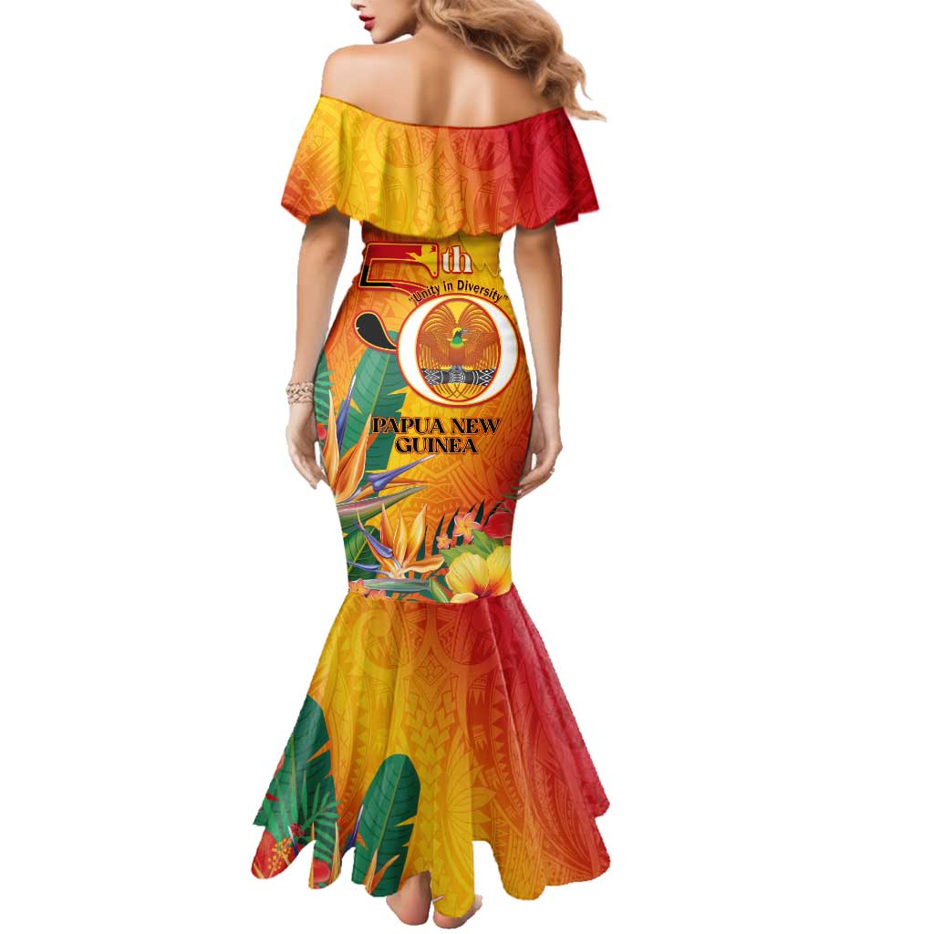 Papua New Guinea Independence Day Family Matching Mermaid Dress and Hawaiian Shirt 50th Anniversary Unity in Diversity LT14 - Polynesian Pride