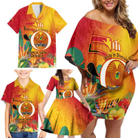 Papua New Guinea Independence Day Family Matching Off Shoulder Short Dress and Hawaiian Shirt 50th Anniversary Unity in Diversity LT14 - Polynesian Pride
