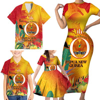Papua New Guinea Independence Day Family Matching Short Sleeve Bodycon Dress and Hawaiian Shirt 50th Anniversary Unity in Diversity LT14 - Polynesian Pride