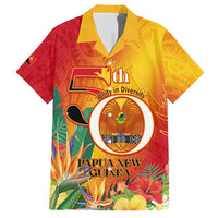 Papua New Guinea Independence Day Family Matching Short Sleeve Bodycon Dress and Hawaiian Shirt 50th Anniversary Unity in Diversity LT14 Dad's Shirt - Short Sleeve Red - Polynesian Pride