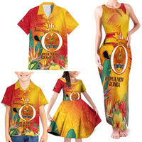 Papua New Guinea Independence Day Family Matching Tank Maxi Dress and Hawaiian Shirt 50th Anniversary Unity in Diversity LT14 - Polynesian Pride