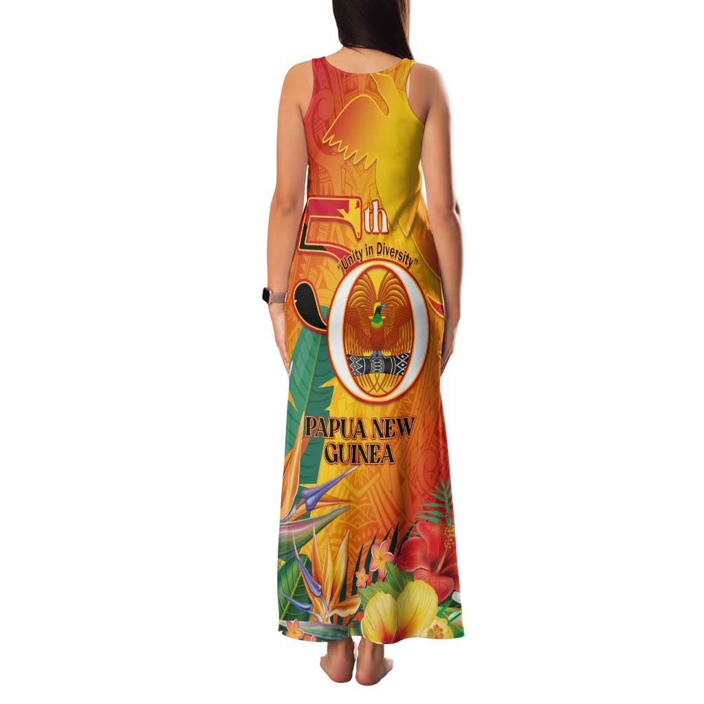 Papua New Guinea Independence Day Family Matching Tank Maxi Dress and Hawaiian Shirt 50th Anniversary Unity in Diversity LT14 - Polynesian Pride