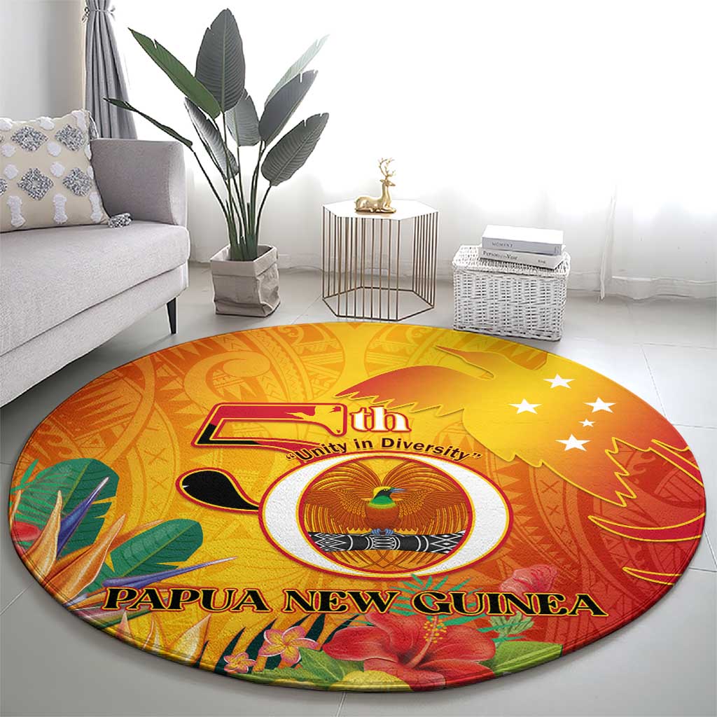Papua New Guinea Independence Day Round Carpet 50th Anniversary Unity in Diversity