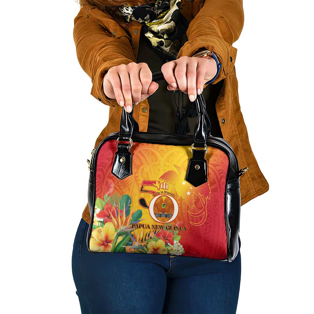 Papua New Guinea Independence Day Shoulder Handbag 50th Anniversary Unity in Diversity