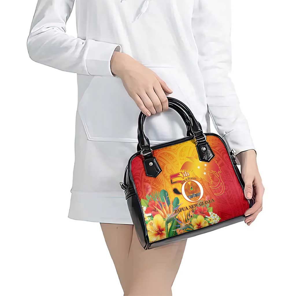 Papua New Guinea Independence Day Shoulder Handbag 50th Anniversary Unity in Diversity