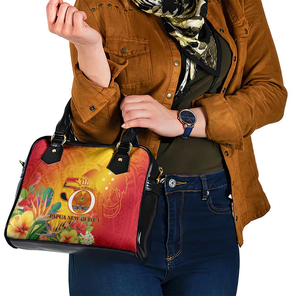 Papua New Guinea Independence Day Shoulder Handbag 50th Anniversary Unity in Diversity