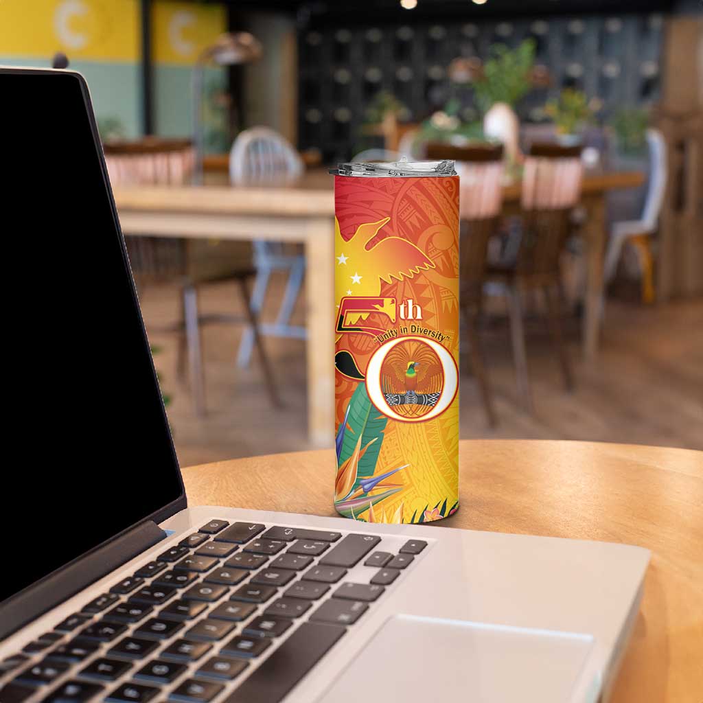 Papua New Guinea Independence Day Skinny Tumbler 50th Anniversary Unity in Diversity