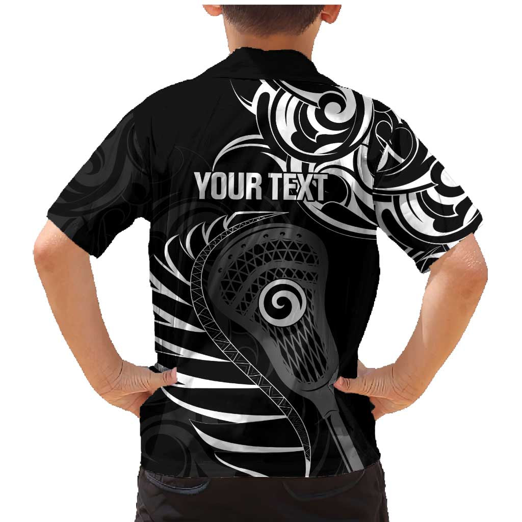 Personalised New Zealand Silver Fern Lacrosse Family Matching Mermaid Dress and Hawaiian Shirt Aotearoa Maori Pattern LT14 - Polynesian Pride
