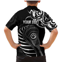 Personalised New Zealand Silver Fern Lacrosse Family Matching Mermaid Dress and Hawaiian Shirt Aotearoa Maori Pattern LT14 - Polynesian Pride