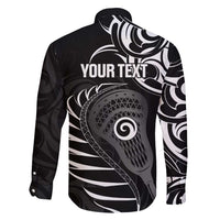 Personalised New Zealand Silver Fern Lacrosse Family Matching Off Shoulder Maxi Dress and Hawaiian Shirt Aotearoa Maori Pattern LT14 - Polynesian Pride