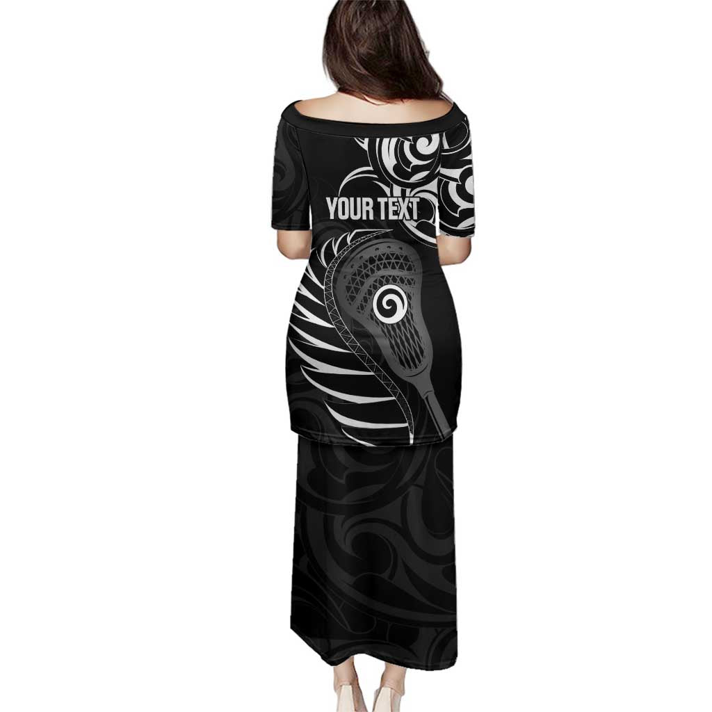 Personalised New Zealand Silver Fern Lacrosse Family Matching Puletasi and Hawaiian Shirt Aotearoa Maori Pattern LT14 - Polynesian Pride