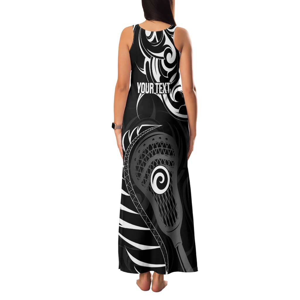 Personalised New Zealand Silver Fern Lacrosse Family Matching Tank Maxi Dress and Hawaiian Shirt Aotearoa Maori Pattern LT14 - Polynesian Pride
