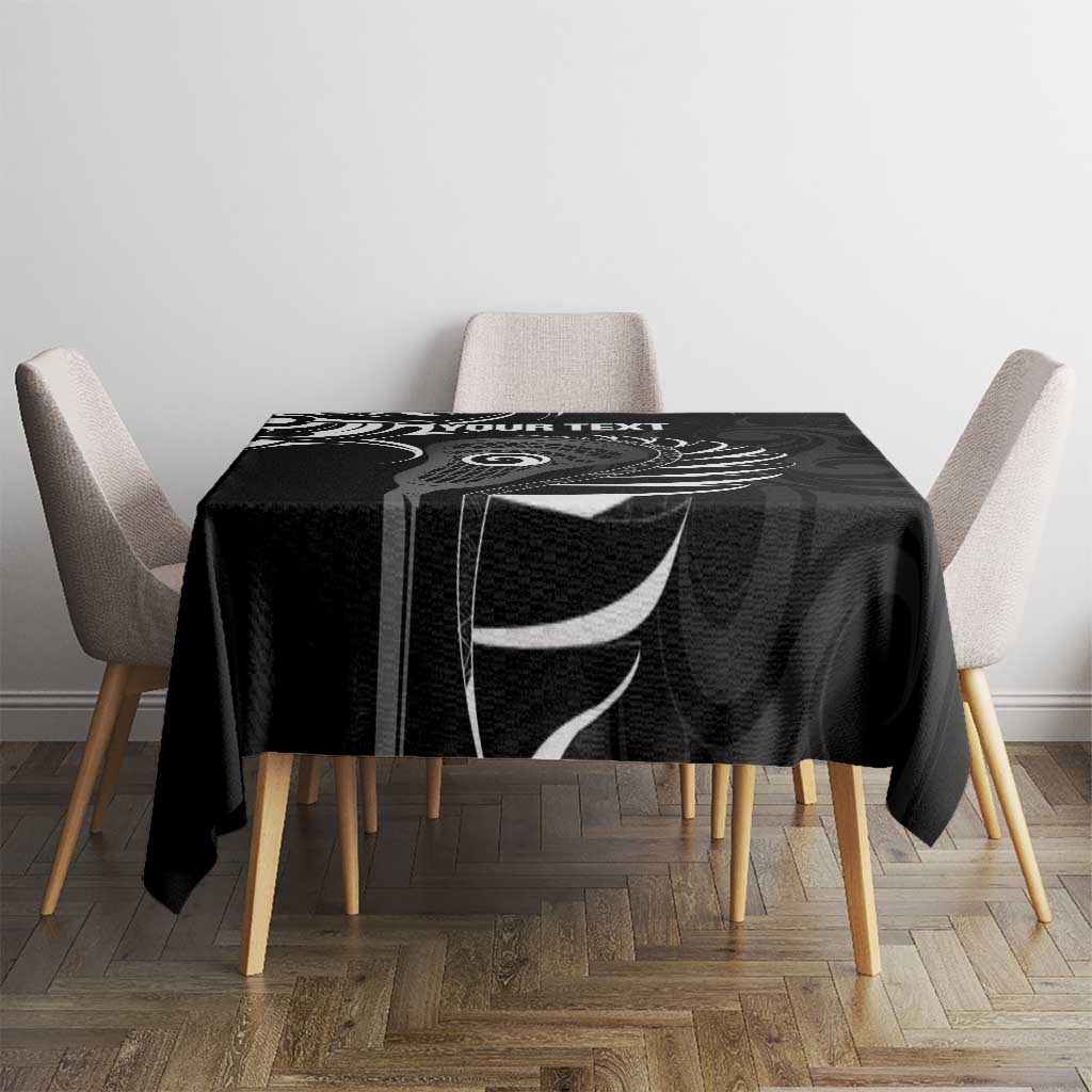Personalised New Zealand Silver Fern Lacrosse Tablecloth Aotearoa Maori Pattern LT14 - Polynesian Pride