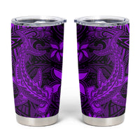 Polynesian Tumbler Cup Purple Hawaiian Tribal Hammerhead Shark