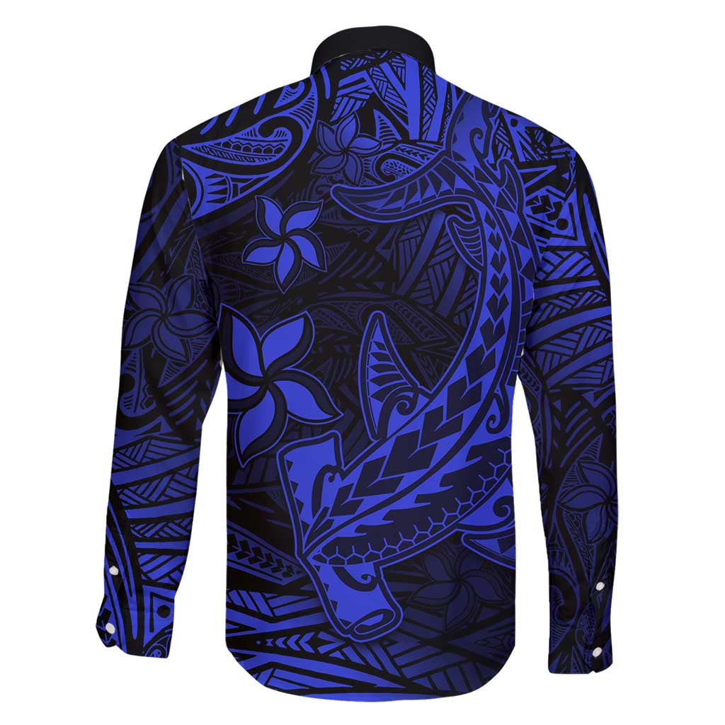 Blue Polynesian Family Matching Outfits Mermaid Dress And Hawaiian Shirt Tribal Hammerhead Shark LT14 - Polynesian Pride