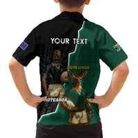 Personalised New Zealand And South Africa Rugby Family Matching Off Shoulder Maxi Dress and Hawaiian Shirt 2024 All Black Springboks Mascots Together LT14 - Polynesian Pride