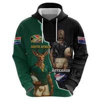 Personalised New Zealand And South Africa Rugby Hoodie 2024 All Black Springboks Mascots Together LT14 - Polynesian Pride