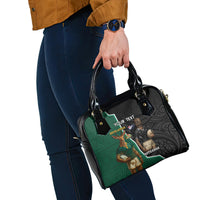 Personalised New Zealand And South Africa Rugby Shoulder Handbag 2024 All Black Springboks Mascots Together
