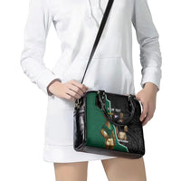 Personalised New Zealand And South Africa Rugby Shoulder Handbag 2024 All Black Springboks Mascots Together