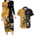 Personalised New Zealand And Australia Rugby Couples Matching Long Sleeve Bodycon Dress and Hawaiian Shirt 2024 All Black Wallabies Mascots Together