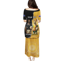 Personalised New Zealand And Australia Rugby Family Matching Puletasi and Hawaiian Shirt 2024 All Black Wallabies Mascots Together LT14 - Polynesian Pride