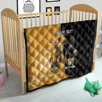 Personalised New Zealand And Australia Rugby Quilt 2024 All Black Wallabies Mascots Together