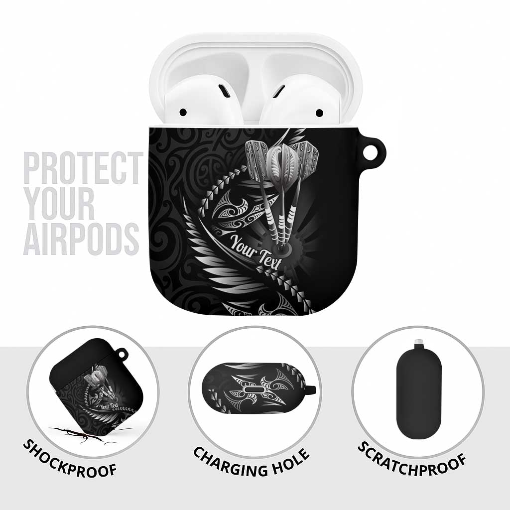 Personalised All Black New Zealand Darts AirPods Case Aoteroa Fern Maori Galaxy Style - Polynesian Pride