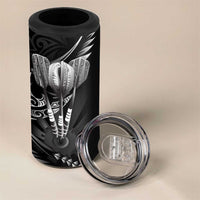 All Black New Zealand Darts 4 in 1 Can Cooler Tumbler Aoteroa Fern Maori Galaxy Style LT14 - Polynesian Pride