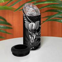 All Black New Zealand Darts 4 in 1 Can Cooler Tumbler Aoteroa Fern Maori Galaxy Style LT14 - Polynesian Pride