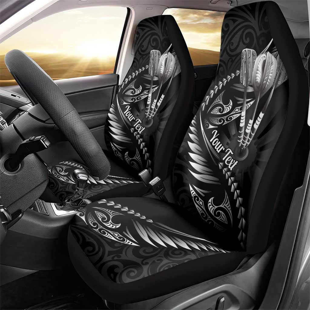 Personalised All Black New Zealand Darts Car Seat Cover Aoteroa Fern Maori Galaxy Style LT14 - Polynesian Pride