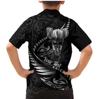Personalised All Black New Zealand Darts Family Matching Mermaid Dress and Hawaiian Shirt Aoteroa Fern Maori Galaxy Style LT14 - Polynesian Pride