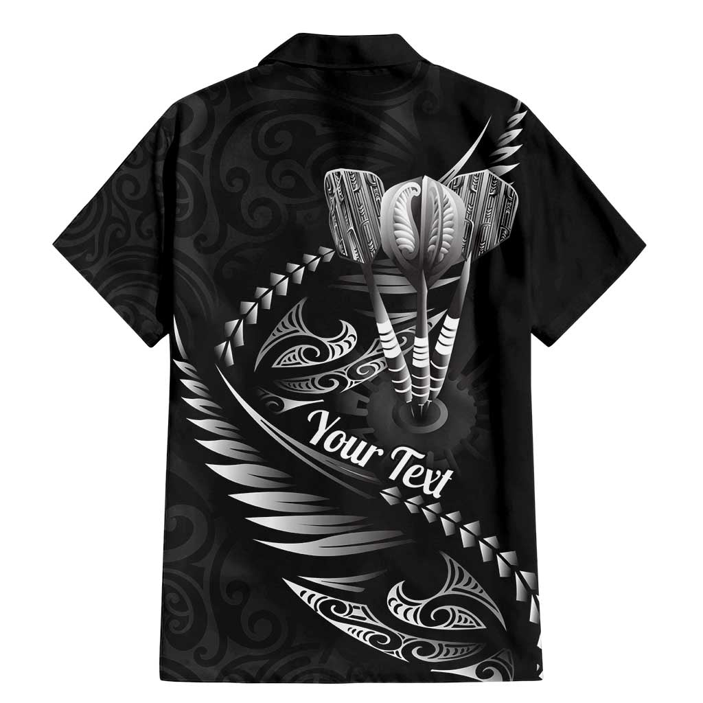 Personalised All Black New Zealand Darts Family Matching Mermaid Dress and Hawaiian Shirt Aoteroa Fern Maori Galaxy Style LT14 - Polynesian Pride