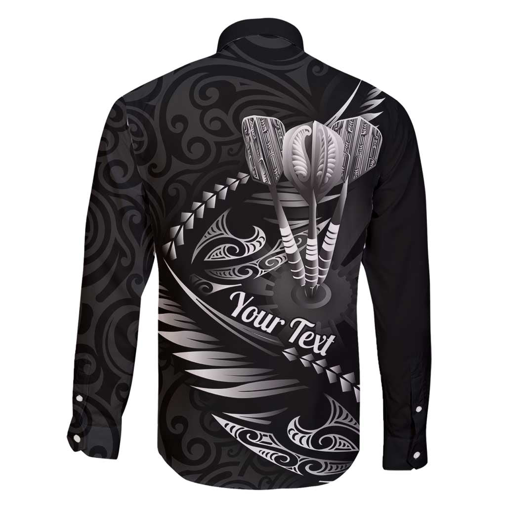 Personalised All Black New Zealand Darts Family Matching Puletasi and Hawaiian Shirt Aoteroa Fern Maori Galaxy Style