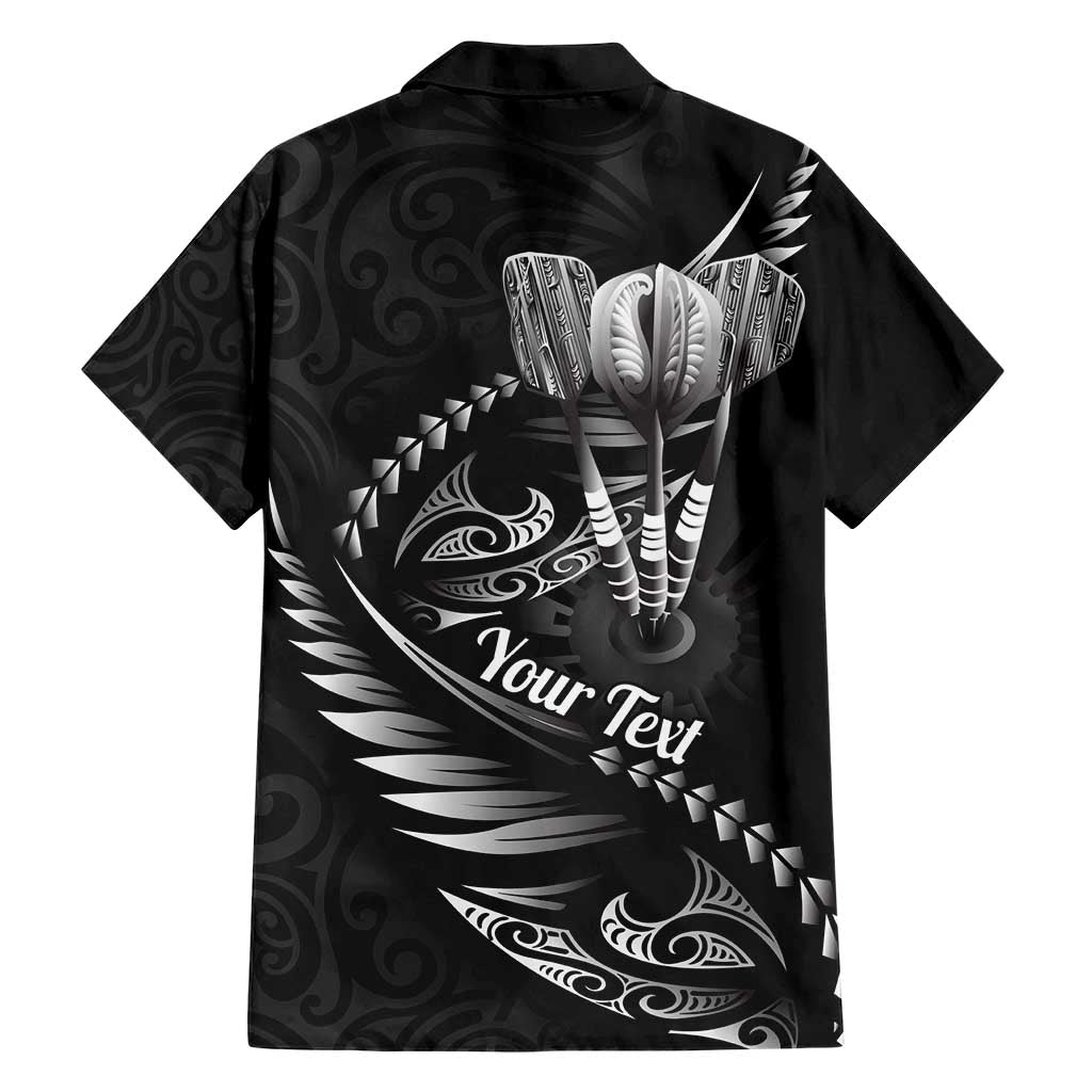 Personalised All Black New Zealand Darts Hawaiian Shirt Aoteroa Fern Maori Galaxy Style LT14 - Polynesian Pride
