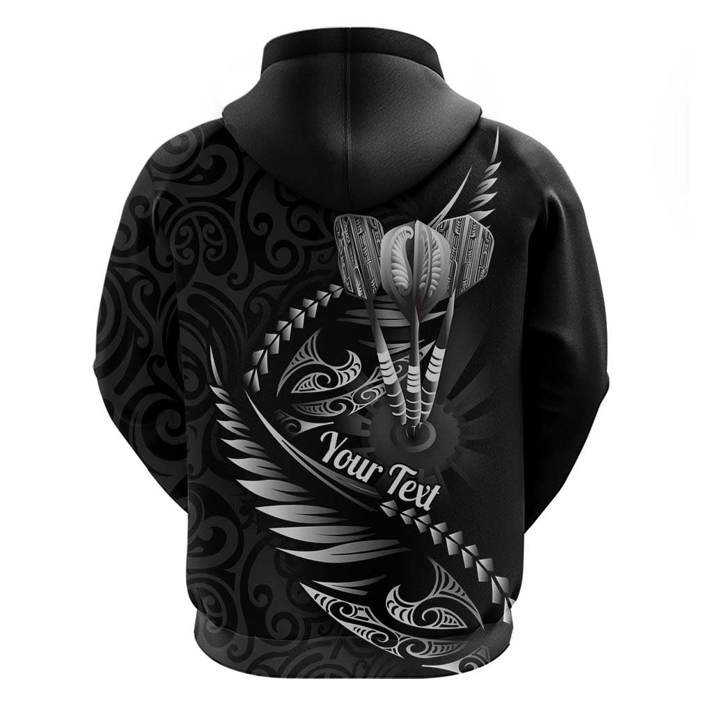 Personalised All Black New Zealand Darts Hoodie Aoteroa Fern Maori Galaxy Style LT14 - Polynesian Pride