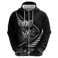Personalised All Black New Zealand Darts Hoodie Aoteroa Fern Maori Galaxy Style LT14 - Polynesian Pride