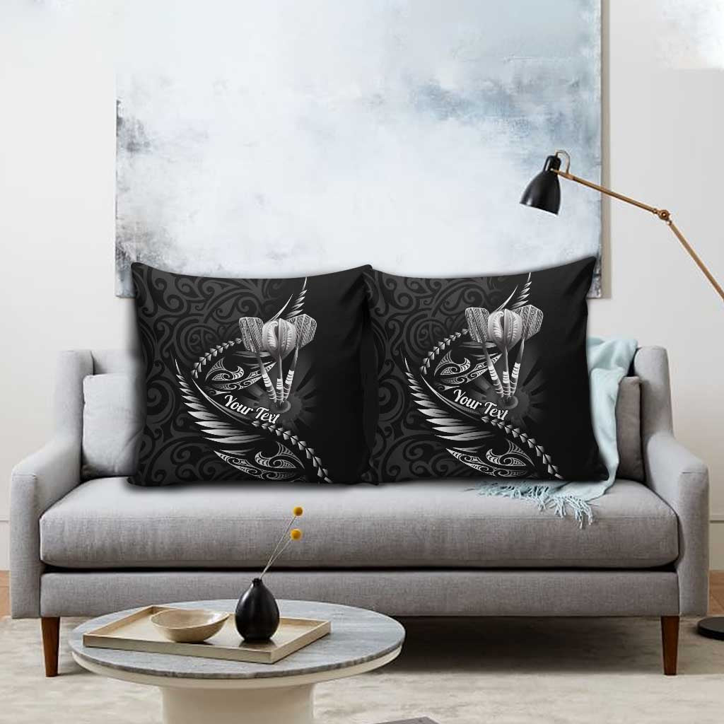 Personalised All Black New Zealand Darts Pillow Cover Aoteroa Fern Maori Galaxy Style - Polynesian Pride