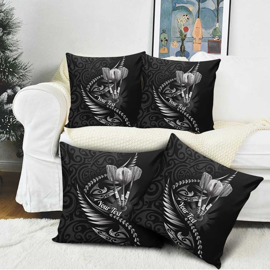 Personalised All Black New Zealand Darts Pillow Cover Aoteroa Fern Maori Galaxy Style - Polynesian Pride