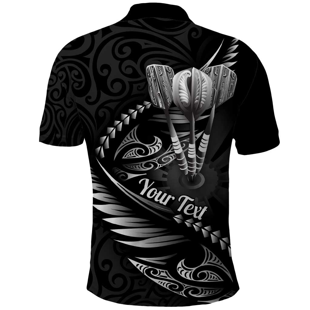 Personalised All Black New Zealand Darts Polo Shirt Aoteroa Fern Maori Galaxy Style LT14 - Polynesian Pride