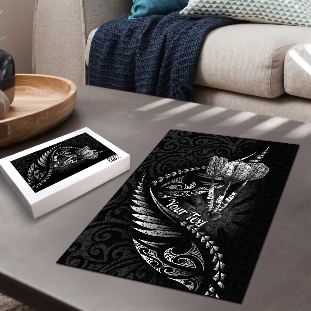 Personalised All Black New Zealand Darts Puzzle Aoteroa Fern Maori Galaxy Style - Polynesian Pride