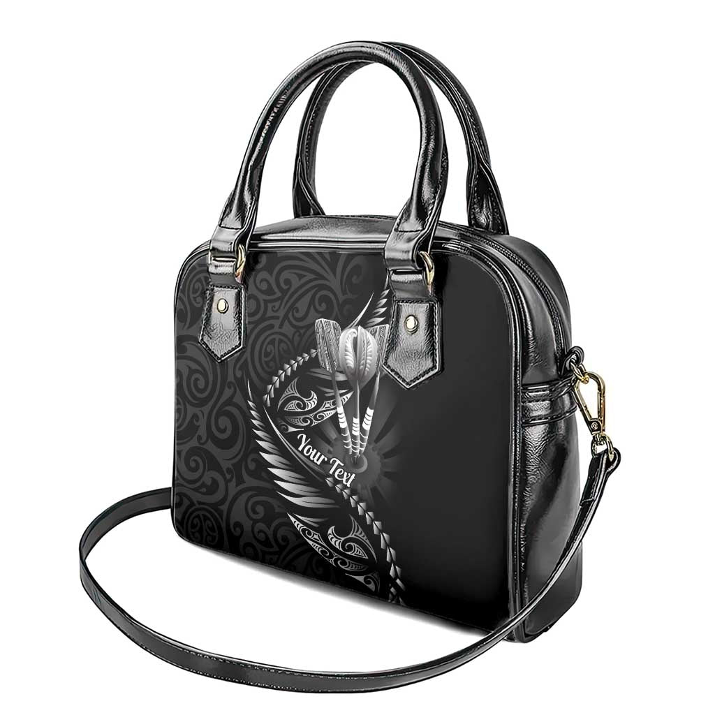 Personalised All Black New Zealand Darts Shoulder Handbag Aoteroa Fern Maori Galaxy Style