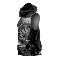 Personalised All Black New Zealand Darts Sleeveless Hoodie Aoteroa Fern Maori Galaxy Style LT14 - Polynesian Pride