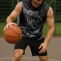 Personalised All Black New Zealand Darts Sleeveless Hoodie Aoteroa Fern Maori Galaxy Style LT14 - Polynesian Pride