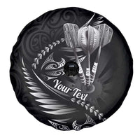 Personalised All Black New Zealand Darts Spare Tire Cover Aoteroa Fern Maori Galaxy Style LT14 - Polynesian Pride
