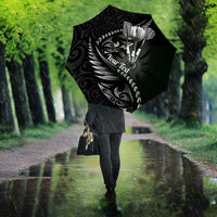Personalised All Black New Zealand Darts Umbrella Aoteroa Fern Maori Galaxy Style - Polynesian Pride