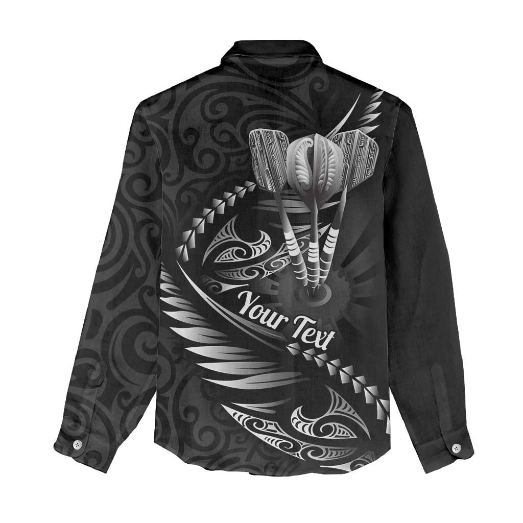 Personalised All Black New Zealand Darts Women Casual Shirt Aoteroa Fern Maori Galaxy Style LT14 - Polynesian Pride