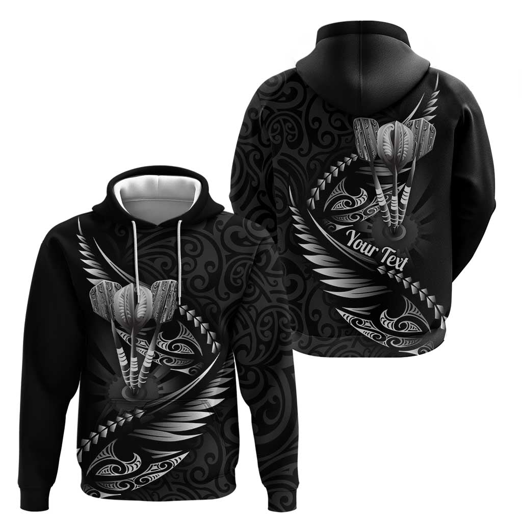 Personalised All Black New Zealand Darts Zip Hoodie Aoteroa Fern Maori Galaxy Style LT14 - Polynesian Pride