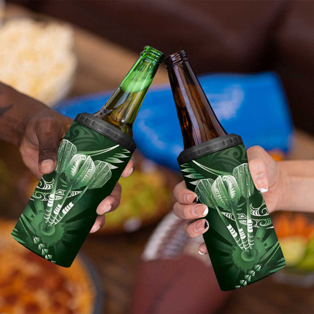 All Green New Zealand Darts 4 in 1 Can Cooler Tumbler Aoteroa Fern Maori Galaxy Style LT14 - Polynesian Pride