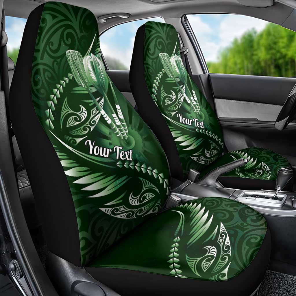 Personalised All Green New Zealand Darts Car Seat Cover Aoteroa Fern Maori Galaxy Style LT14 - Polynesian Pride